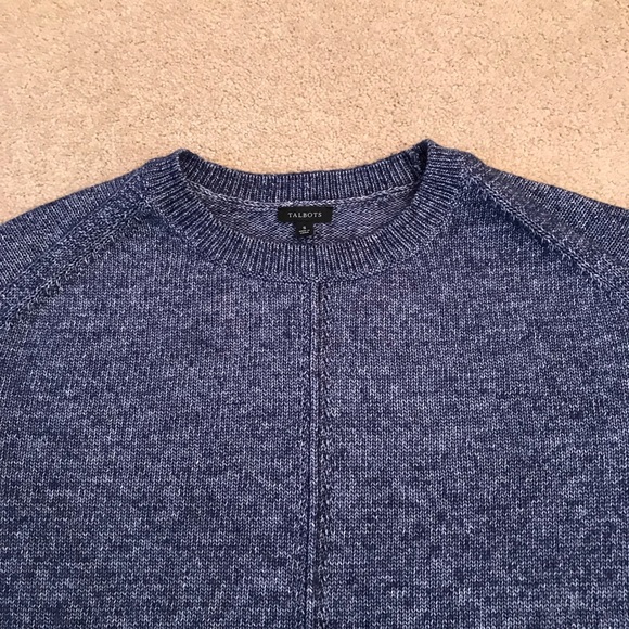 Talbots Crewneck Sweater Womens Small Heathered Blue Soft Cotton Acrylic Luxe - Picture 6 of 10